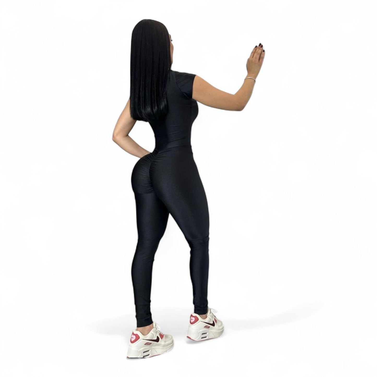 Classic Sparkling Fabric Jumpsuit with Push Up